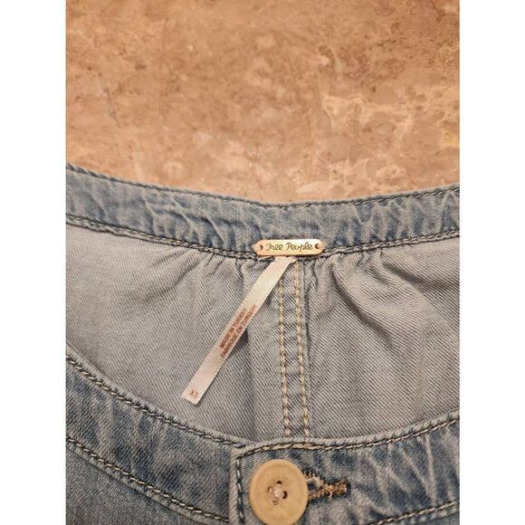 Free People Jumpsuit Marley Denim short sleeves high rise button size xs - Picture 5 of 11
